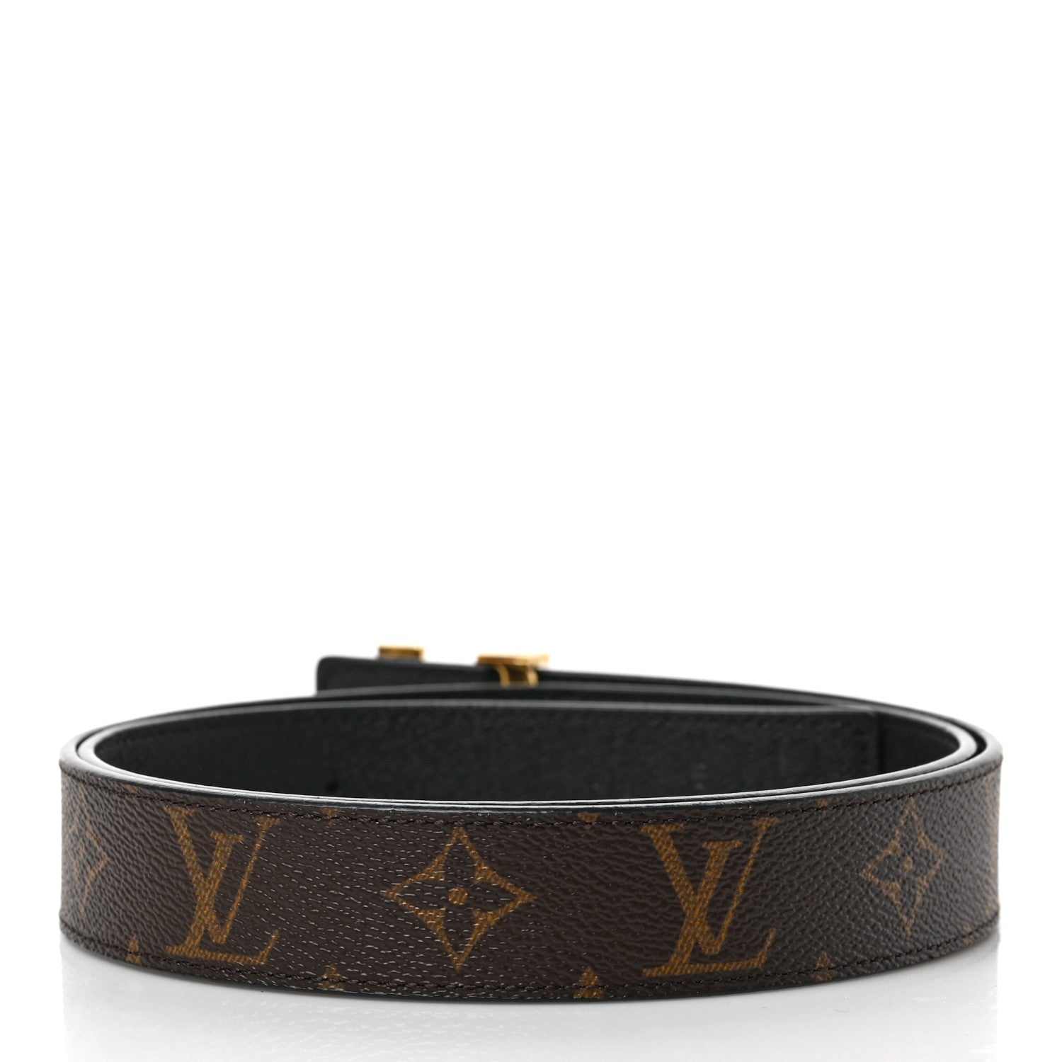 Louis Vuitton Calfskin Monogram 30mm LV Initiales Reversible Belt 90 36 Black 2 of 4