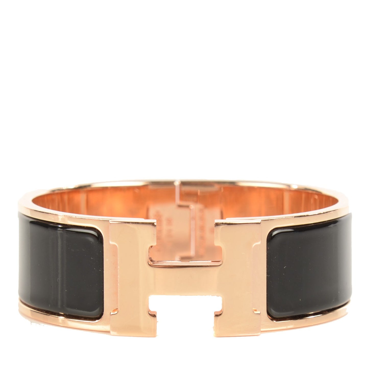 Enamel Wide Clic Clac H Bracelet Black