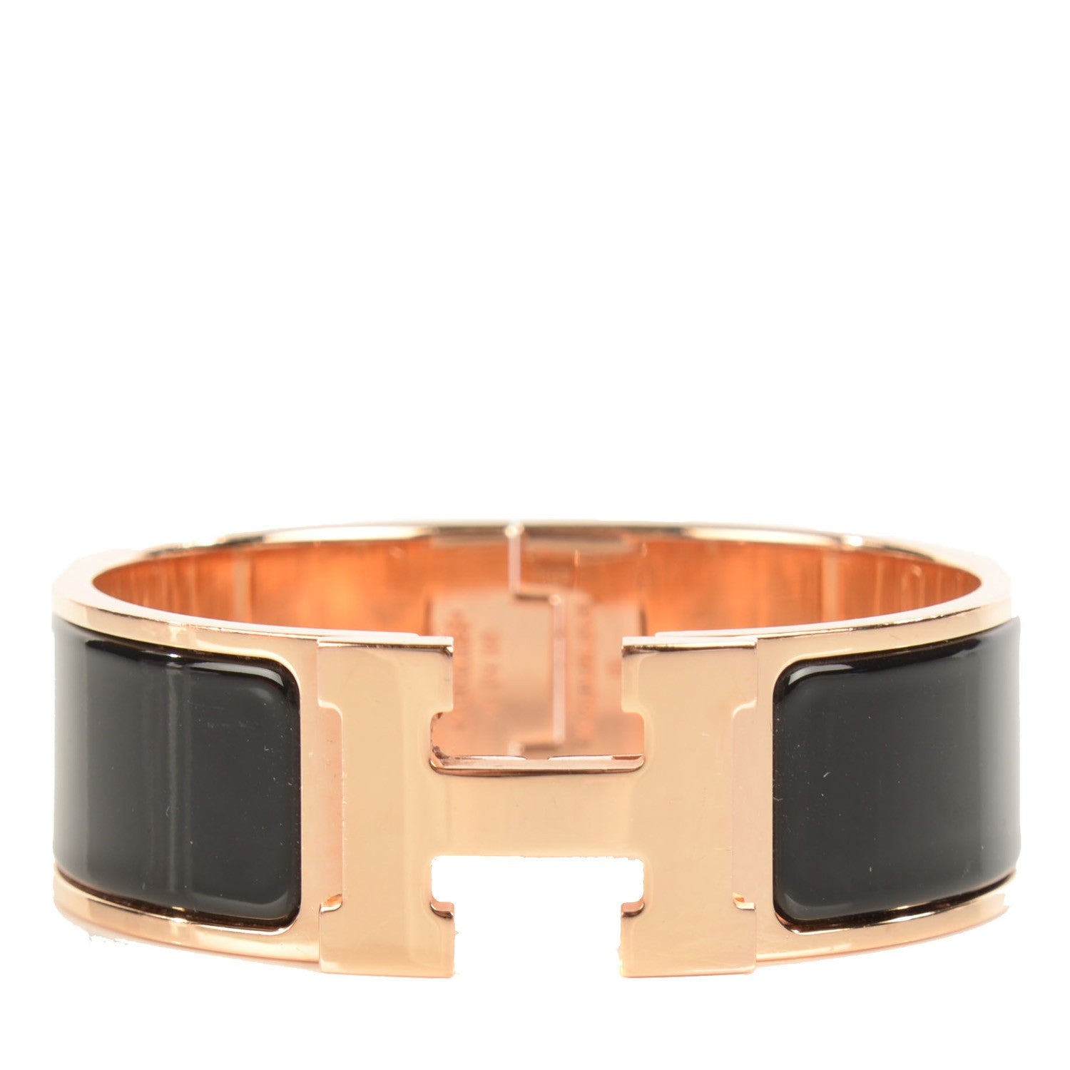 Hermes Enamel Wide Clic Clac H Bracelet Black 1 of 5