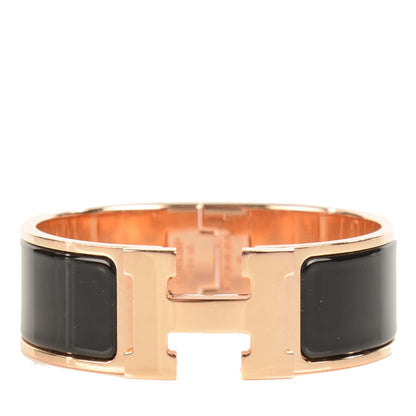 Hermes Enamel Wide Clic Clac H Bracelet Black 1 of 5