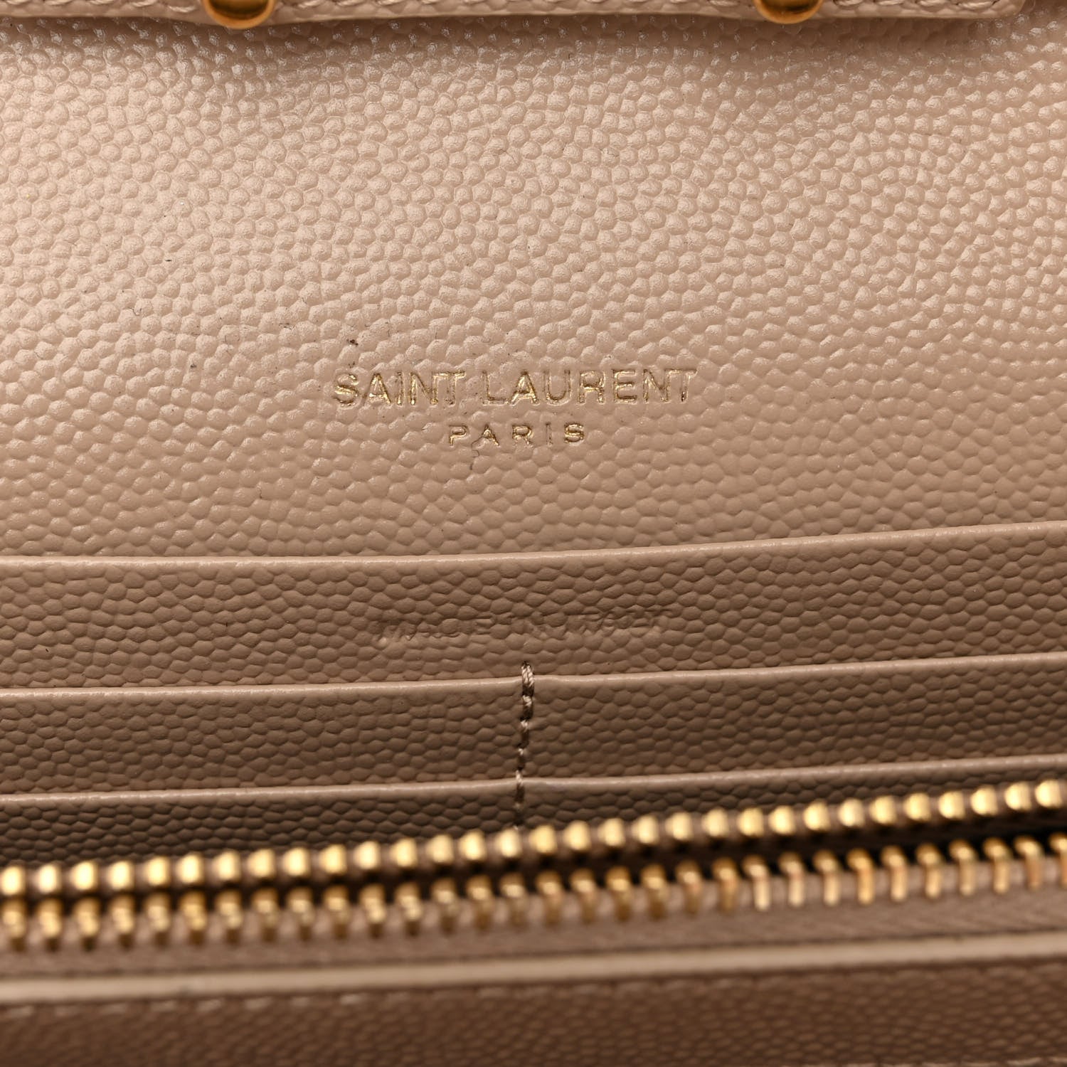 Saint Laurent Grain De Poudre Matelasse Chevron Monogram Chain Wallet Nude Powder 5 of 8