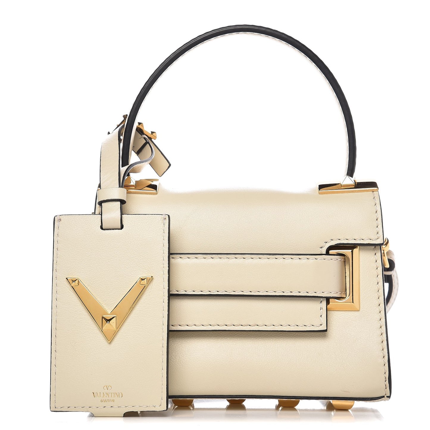Vitello Mini My Rockstud Frame Bag Light Ivory