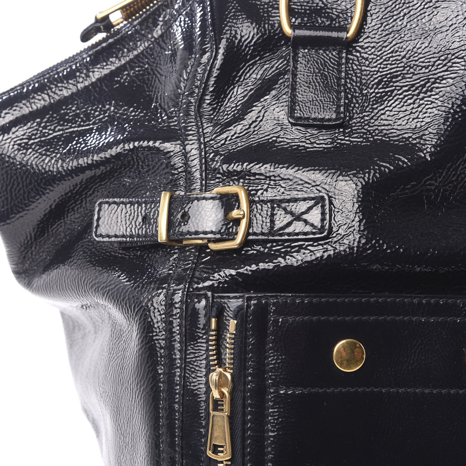 Saint Laurent Patent Large Downtown Tote Black 7 of 9