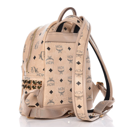 MCM Visetos Side Stud Mini Stark Backpack Beige 3 of 8