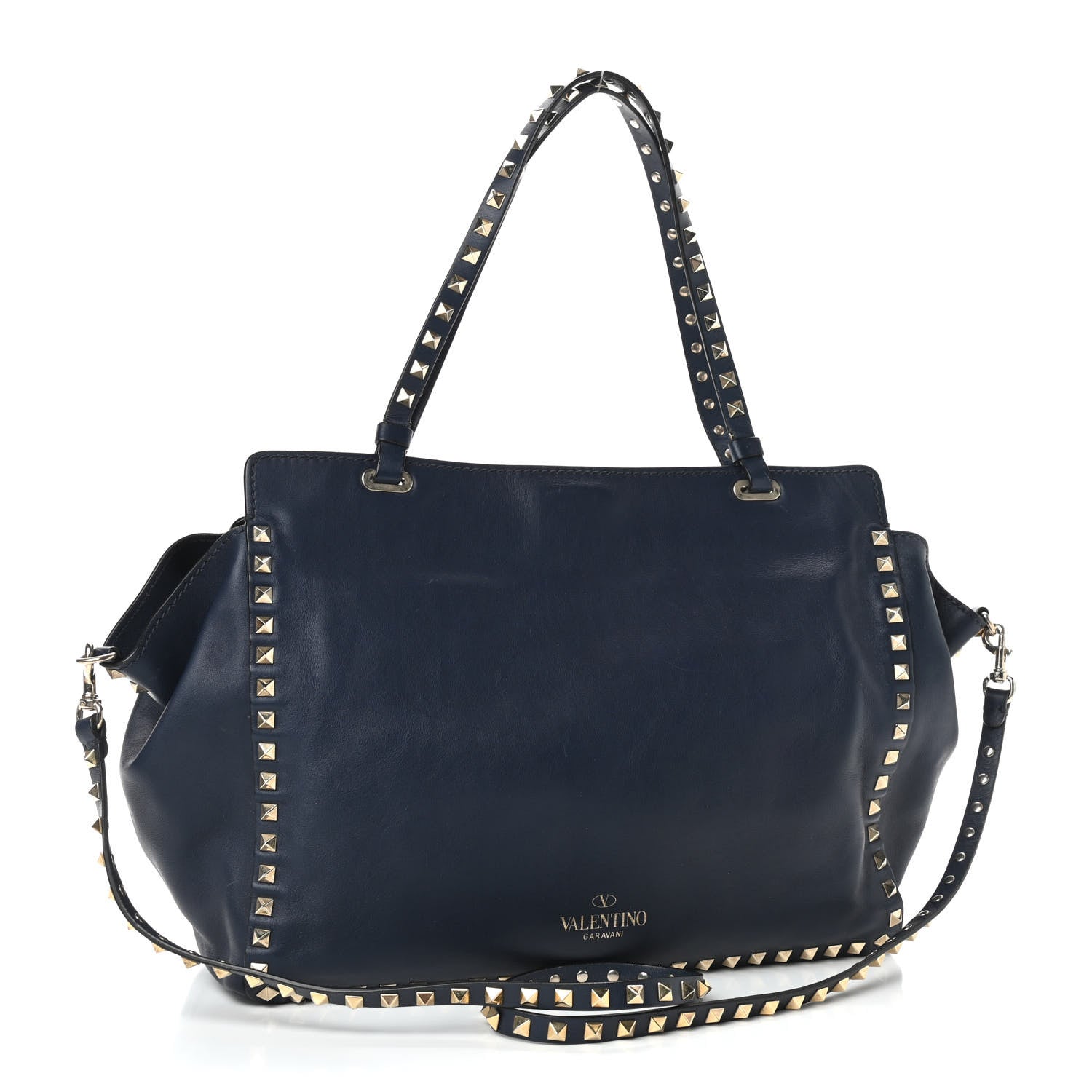 Valentino Garavani Vitello Medium Rockstud Tote Marine 3 of 8