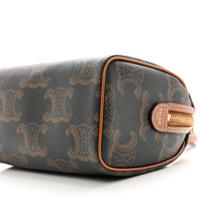 Celine Triomphe Canvas XL Calfskin Small Boston Bag Tan 10 of 10