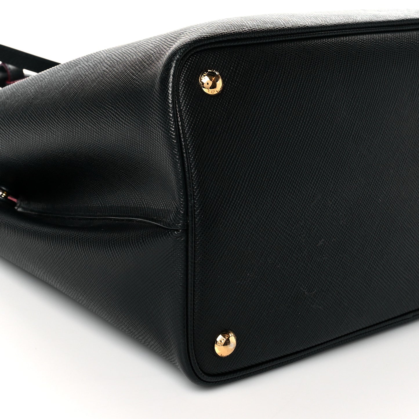 Saffiano Cuir Large Double Bag Black Fuoco