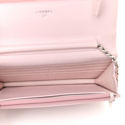 Chanel Lambskin Quilted Wallet On Chain WOC Light Pink 5 of 13