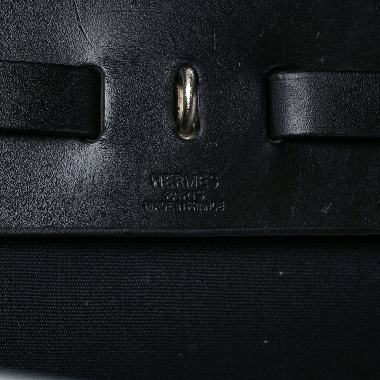 Hermes Toile Vache Calfskin Herbag 39 MM Black 6 of 10