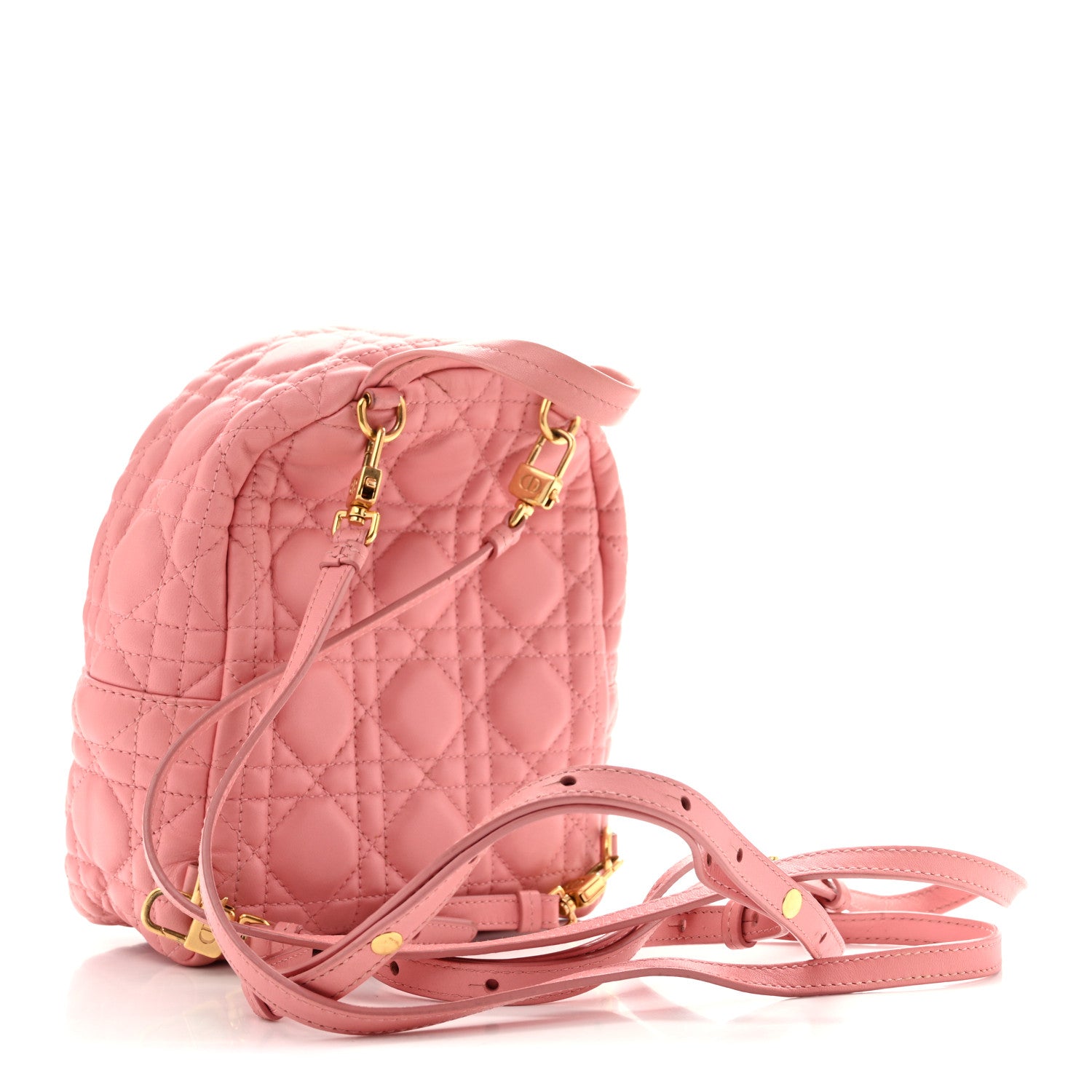 Christian Dior Lambskin Cannage Mini Backpack Peach Blossom 2 of 14
