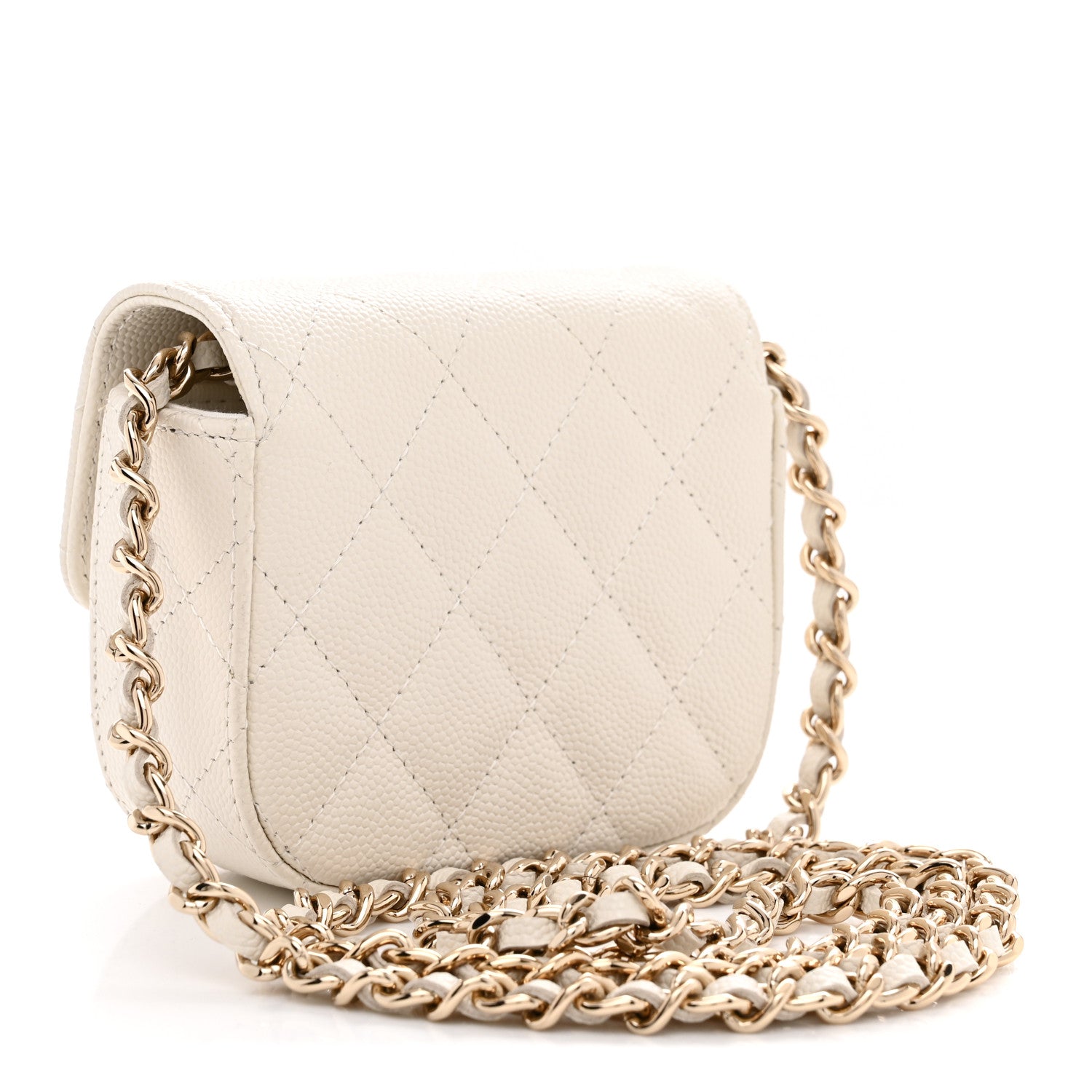 Chanel Caviar Quilted Mini Clutch With Chain White 3 of 11