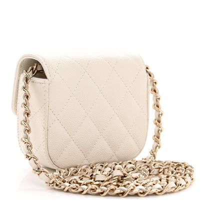 Chanel Caviar Quilted Mini Clutch With Chain White 3 of 11