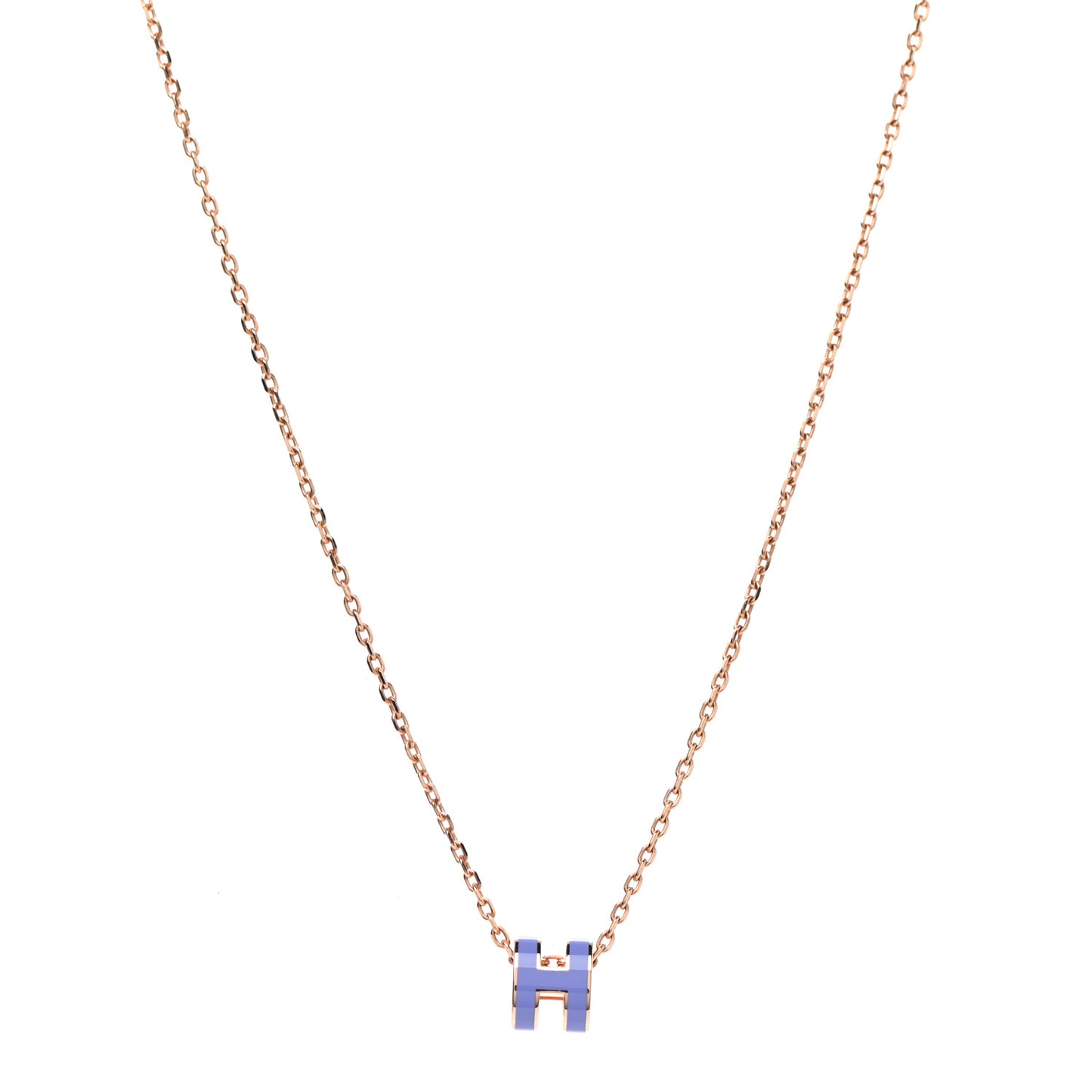 Rose Gold Mini Pop H Pendant Necklace Lilas