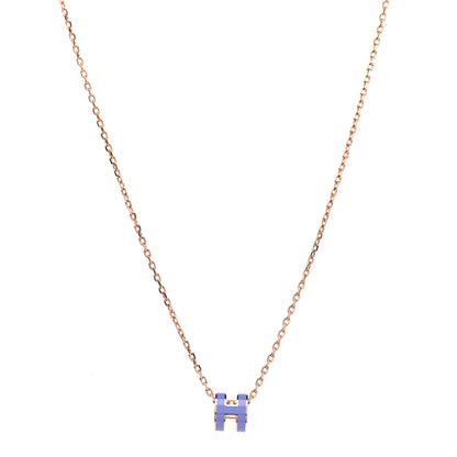 Hermes Rose Gold Mini Pop H Pendant Necklace Lilas 1 of 7