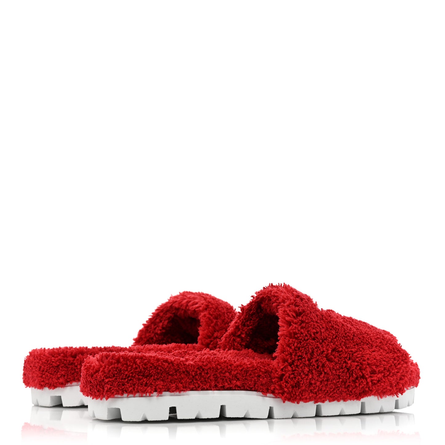 Terry Cloth Logo Lug Sole 20mm Slide Sandals 40 Rosso Black