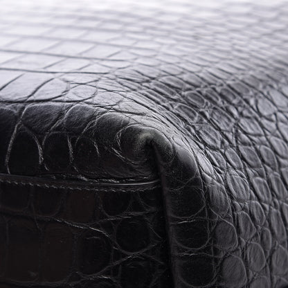 Saint Laurent Croc Calfskin Embossed Bold Shopper Tote Black 17 of 18