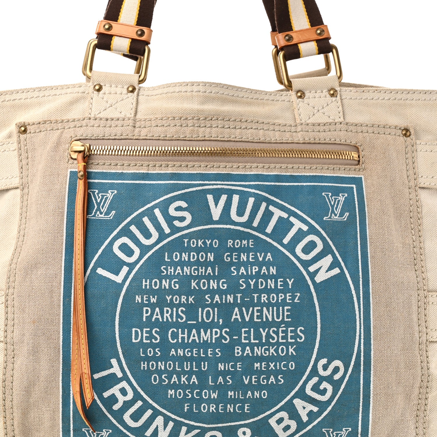 Louis Vuitton Toile Globe Shopper Cabas GM Blue 8 of 11