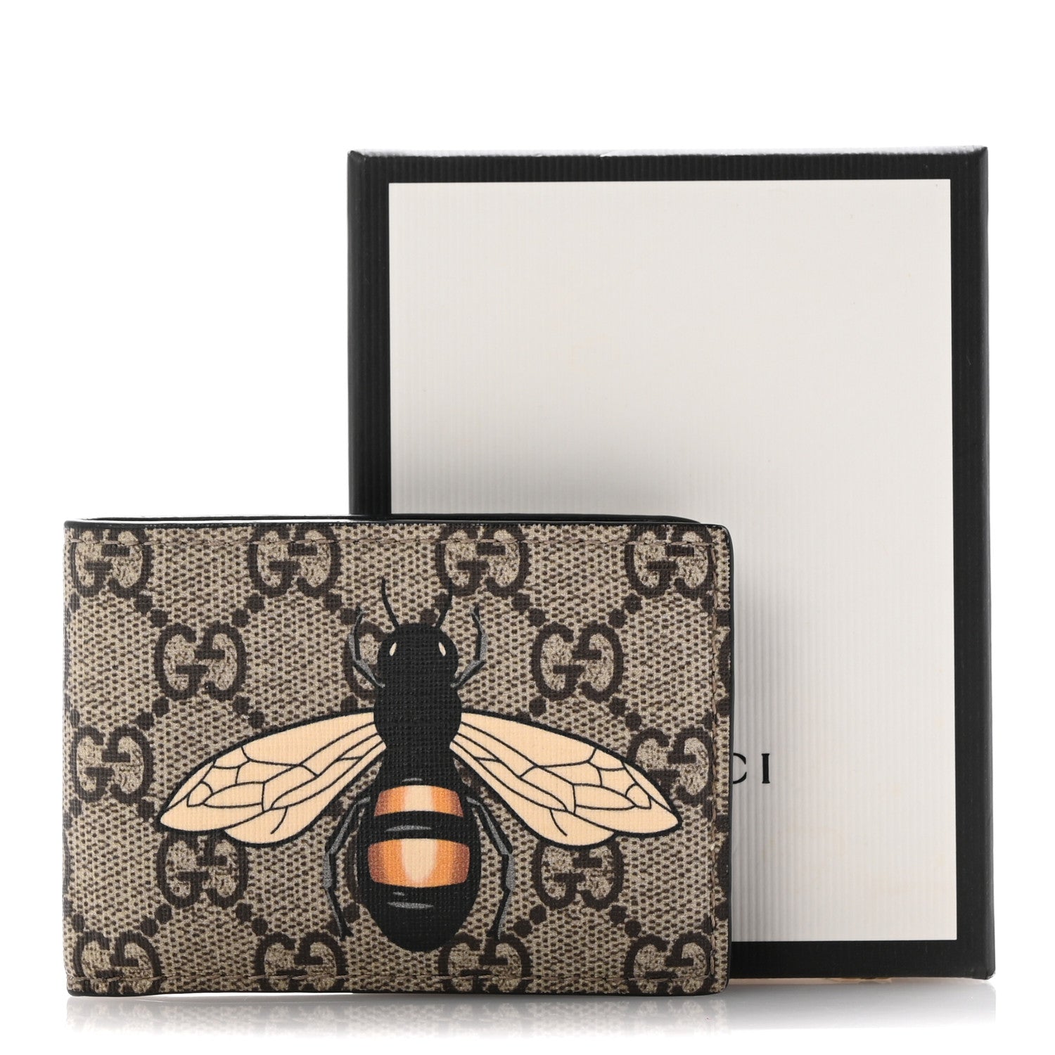 Gucci GG Supreme Monogram Bee Bi-Fold Wallet Beige 12 of 12
