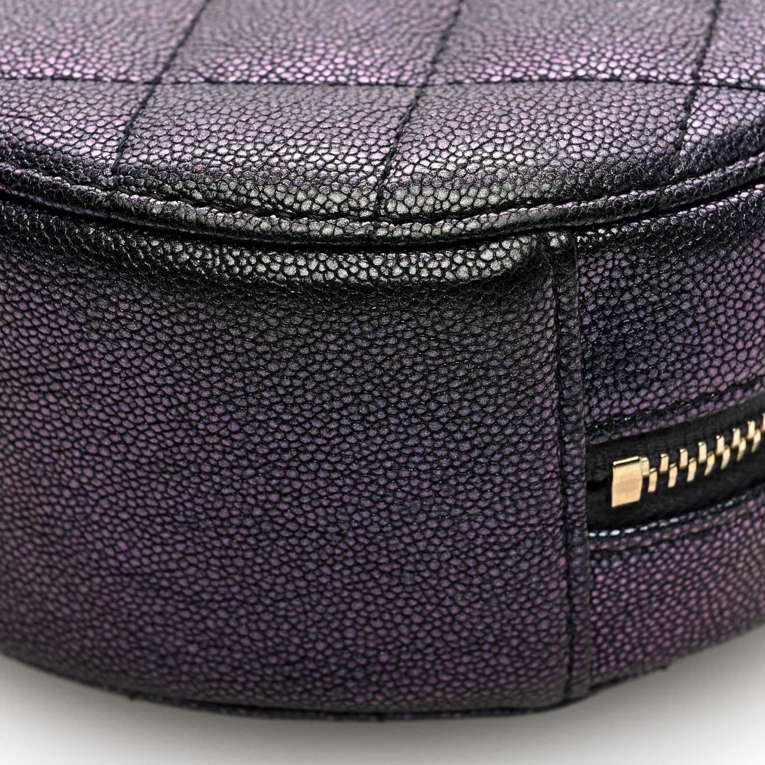 Chanel Iridescent Caviar Quilted Round Clutch With Chain Black 10 of 10
