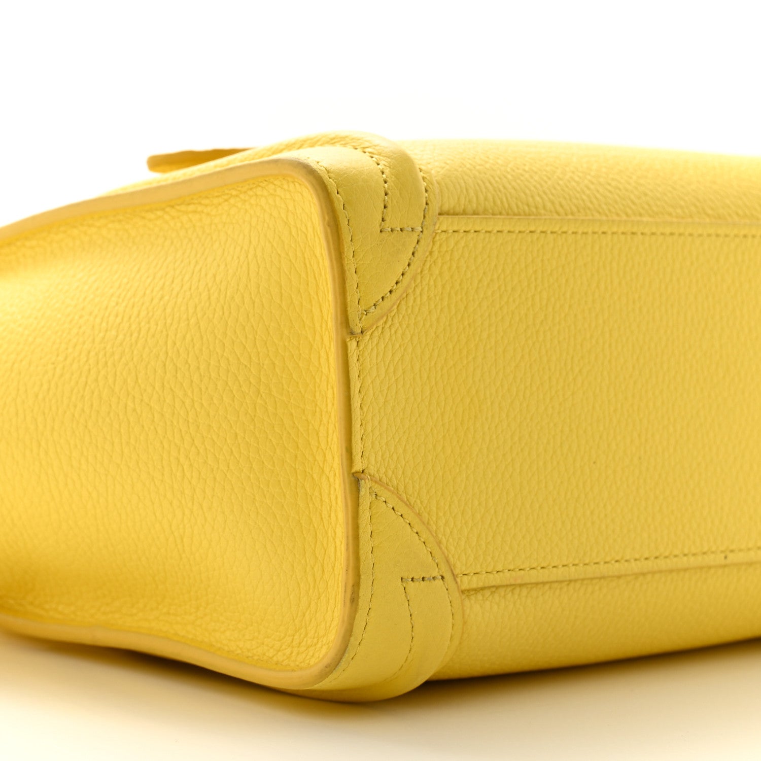 Celine Drummed Calfskin Nano Luggage Citron 9 of 13