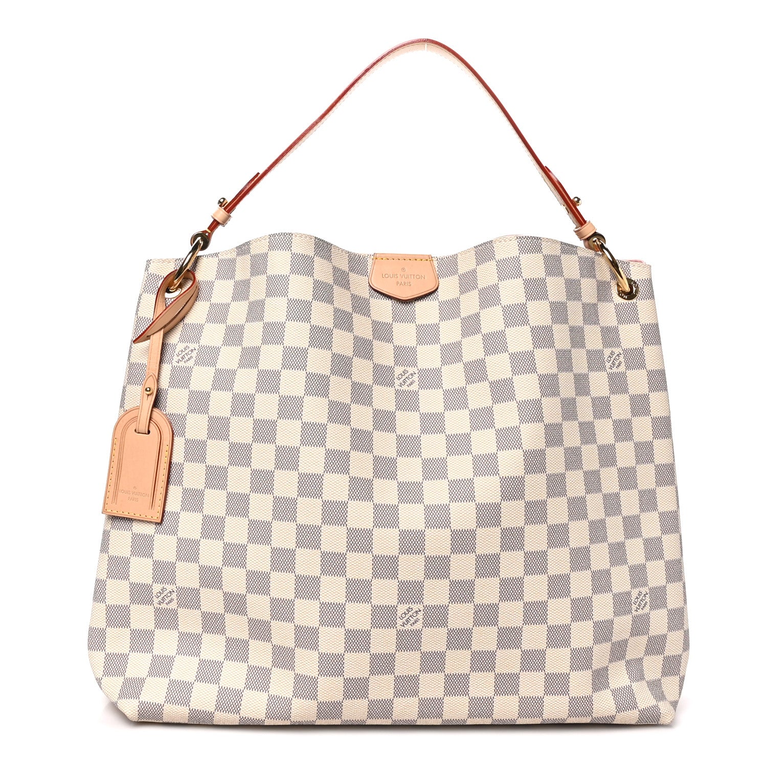 Louis Vuitton Damier Azur Graceful MM Rose Ballerine 1 of 8