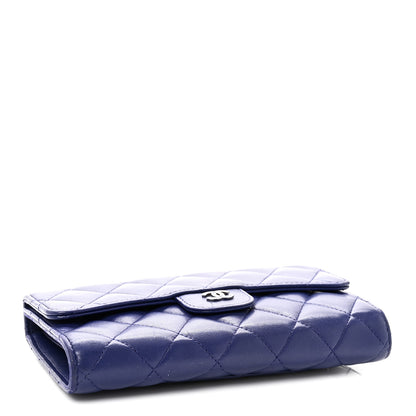 Chanel Lambskin Quilted Large Flap Wallet Blue 4 of 8