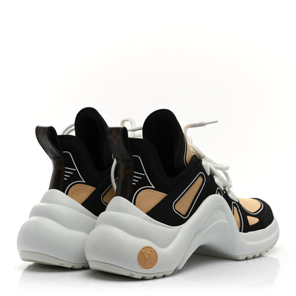 Louis Vuitton Calfskin Technical Nylon LV Archlight Sneakers 35.5 Beige Black 4 of 10
