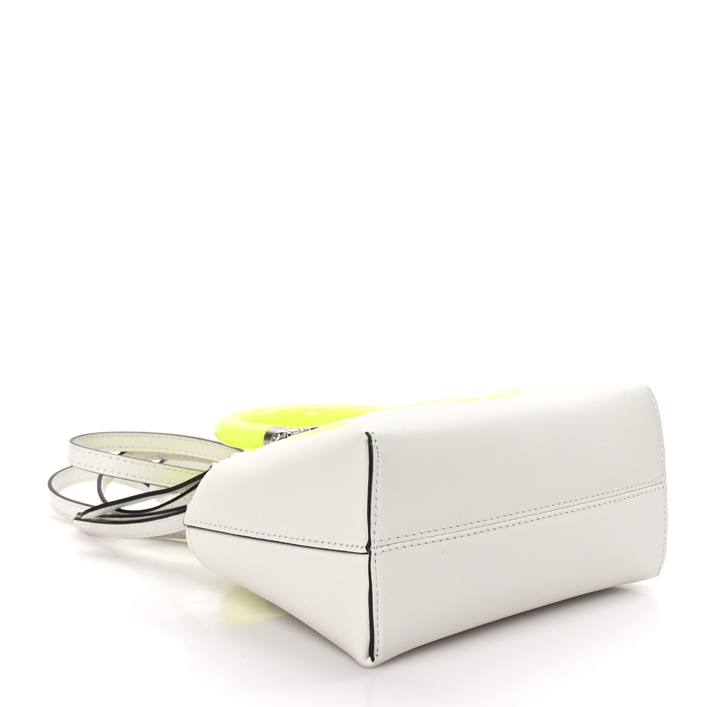 Vitello King Plexiglass Logo Embossed Mini By The Way Top Handle Boston Bag White Yellow