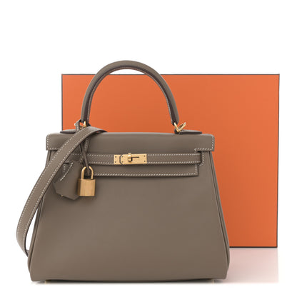 Hermes Swift Kelly Retourne 25 Etoupe 12 of 12