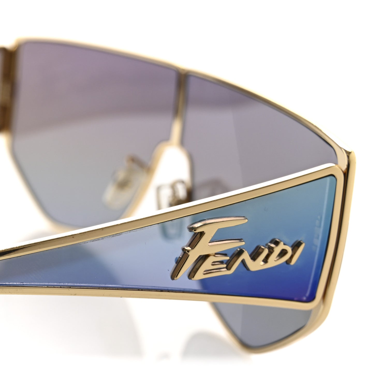 Metal Disco Geometric Sunglasses FE 40051/U Gold Blue Mirror