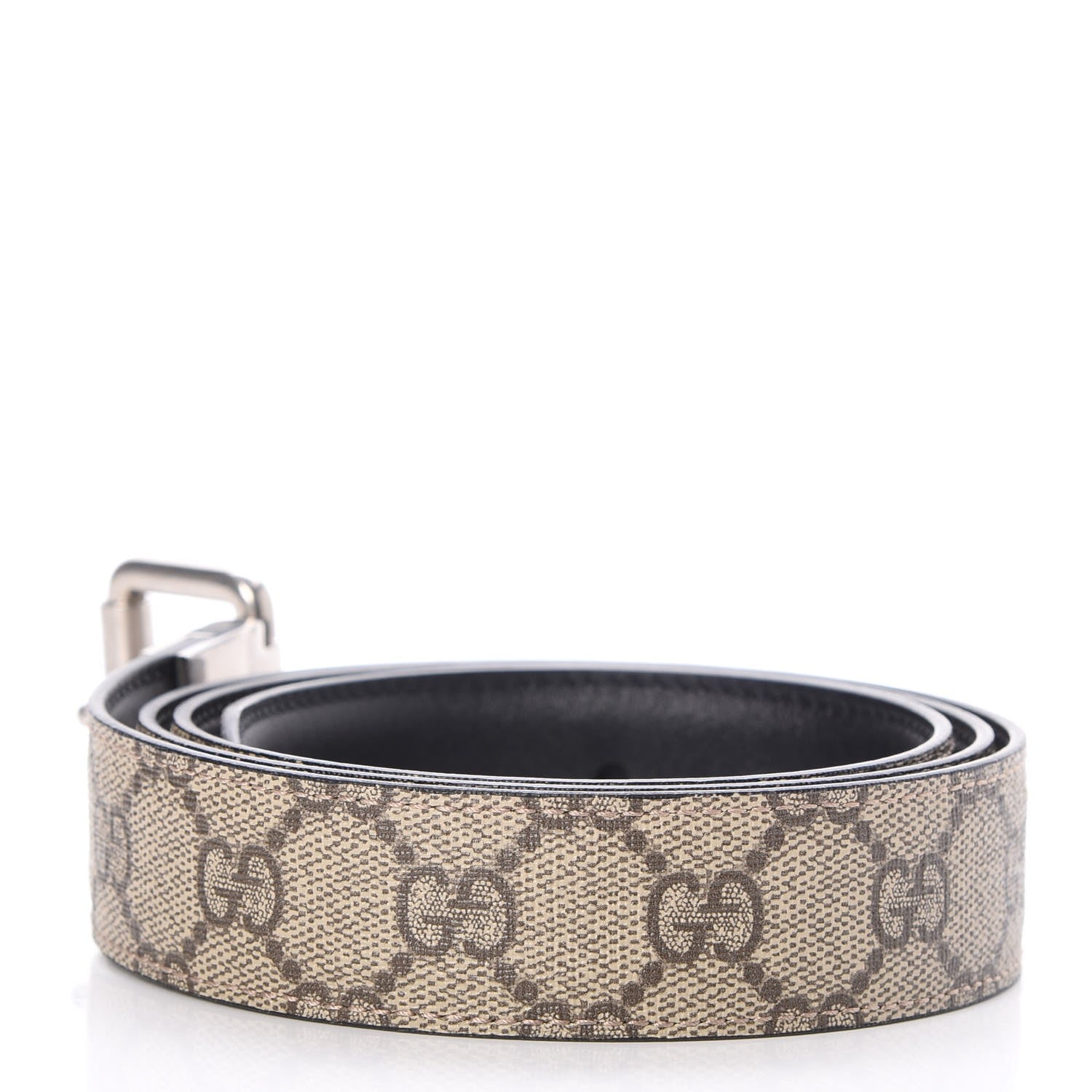 Gucci Selleria Calfskin GG Supreme Monogram Reversible 30mm Belt 95 38 Black Beige Ebony 4 of 8