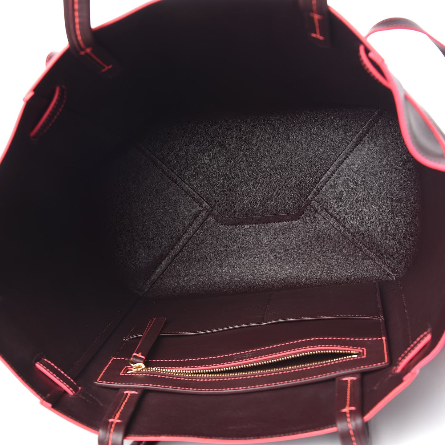 Smooth Calfskin Small Tassel Cabas Phantom Burgundy Pink
