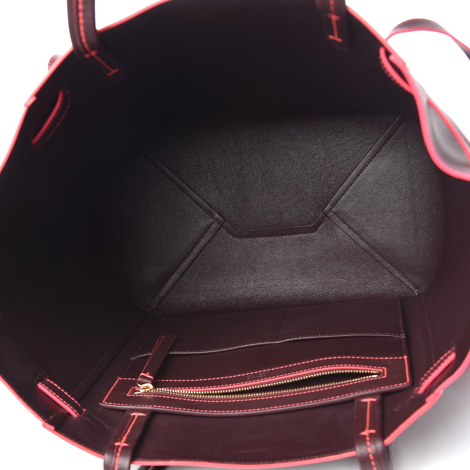 Celine Smooth Calfskin Small Tassel Cabas Phantom Burgundy Pink 5 of 14