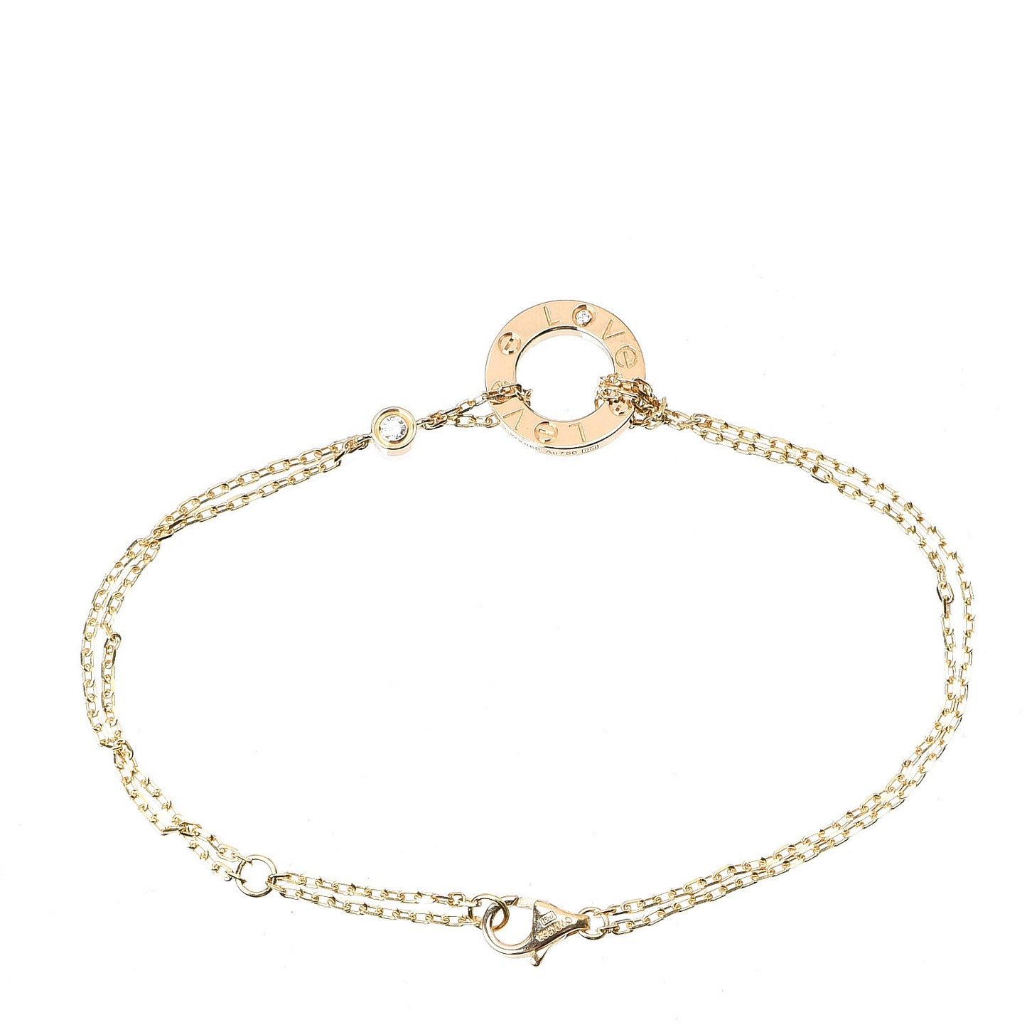 18K Yellow Gold Diamond LOVE Bracelet