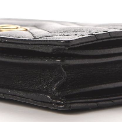 Gucci Calfskin Matelasse GG Marmont Card Case Wallet Black 7 of 12