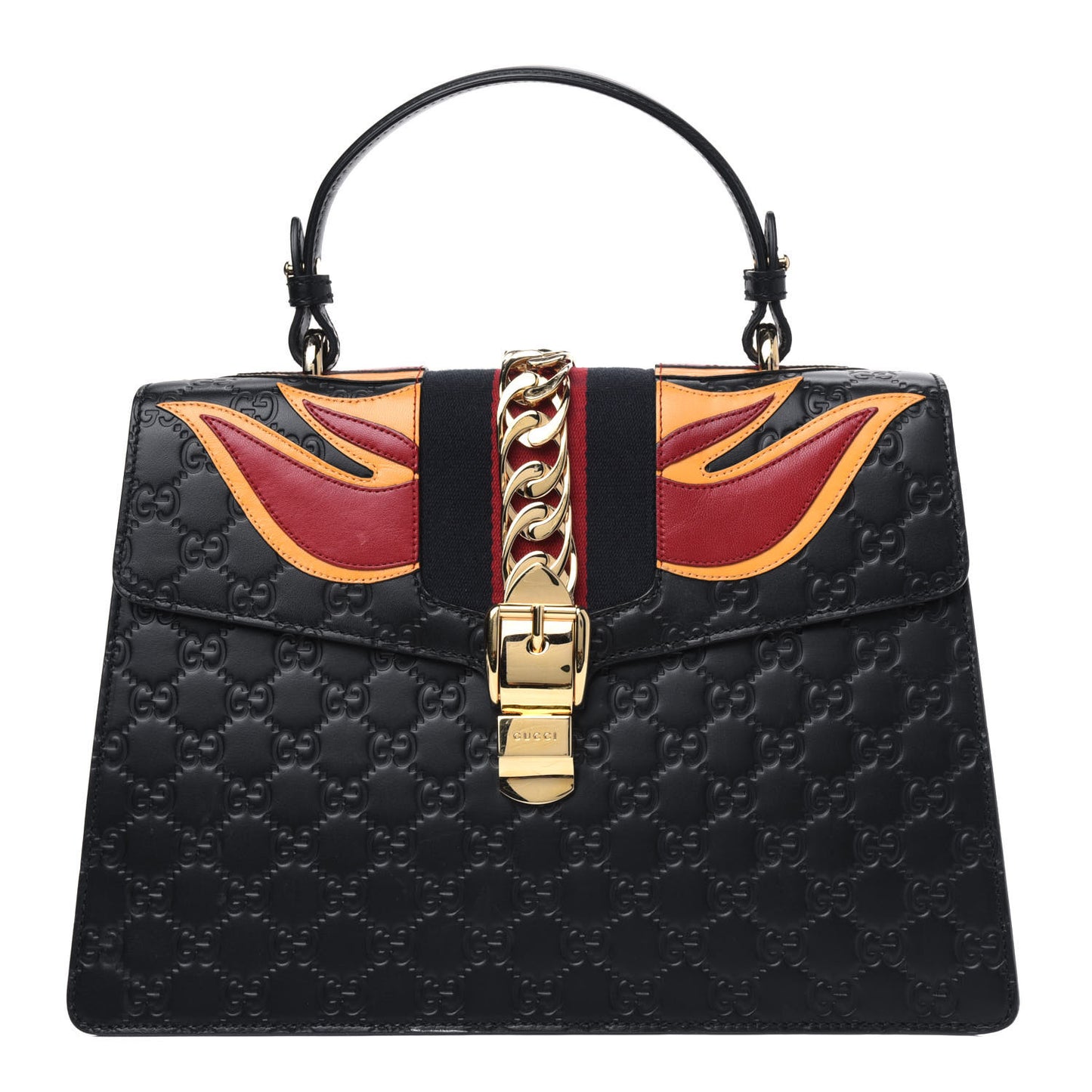Guccissima Signature Medium Sylvie Top Handle Bag Black