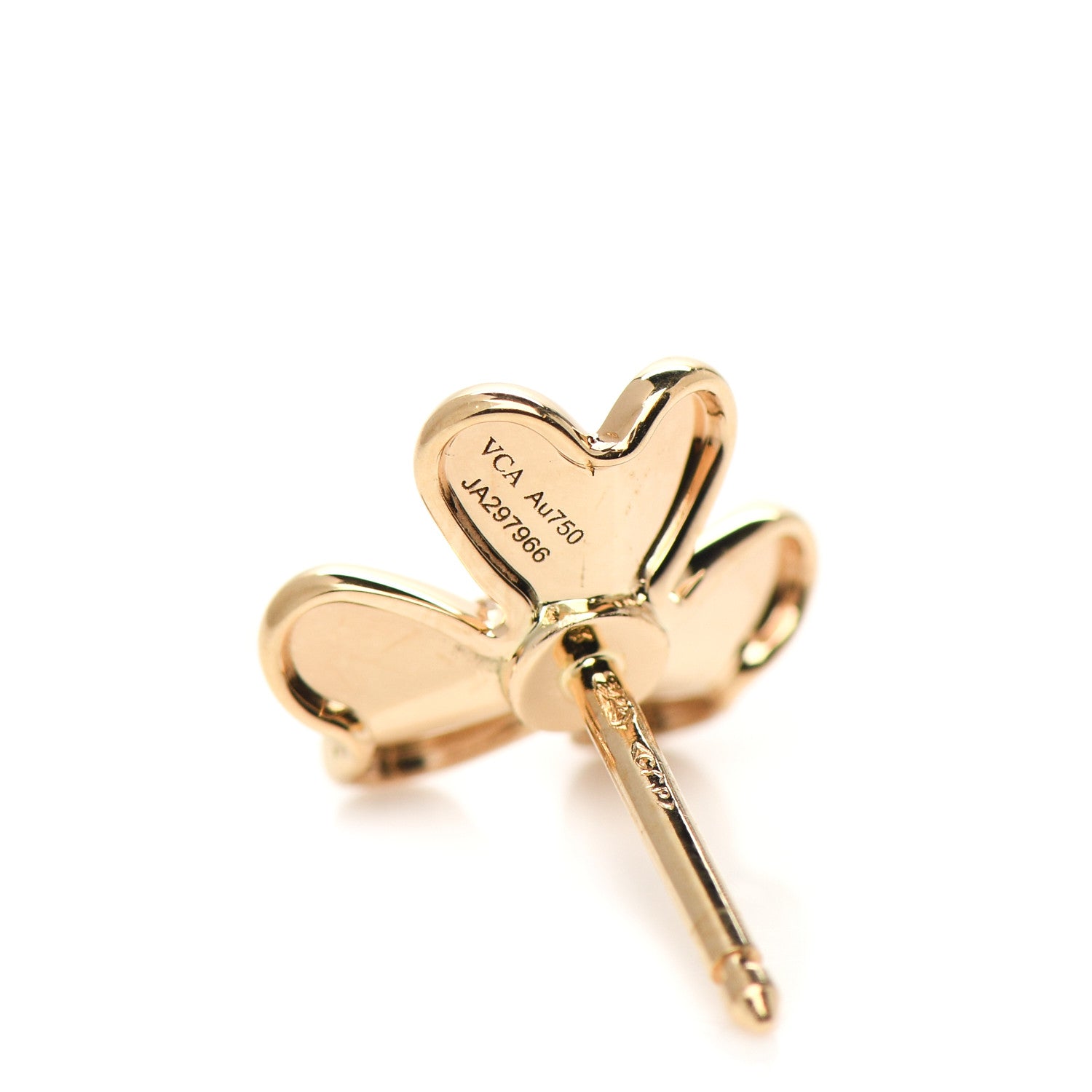 Van Cleef & Arpels 18K Yellow Gold Diamond Mini Frivole Earrings 4 of 4