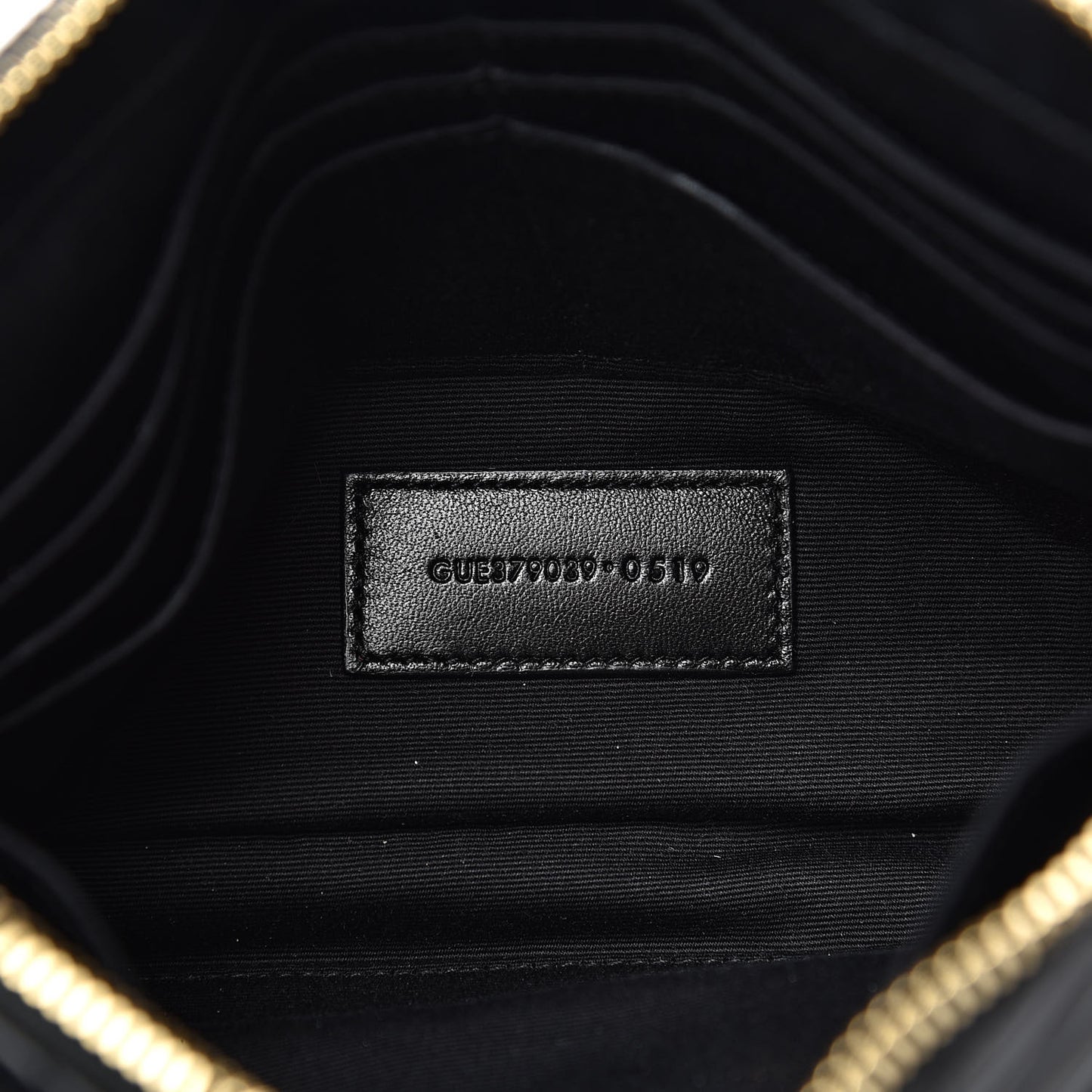 Calfskin Matelasse Chevron Monogram A5 Wristlet Black