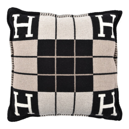Hermes Wool Cashmere Avalon III Pillow PM Ecru Black 2 of 3