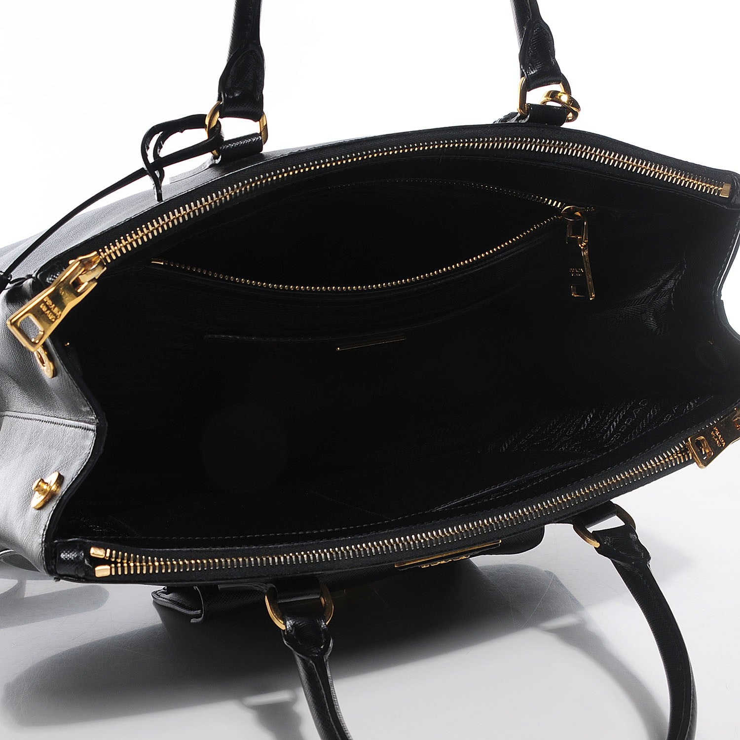 Prada Saffiano Lux Galleria Front Pocket Tote Black 5 of 10