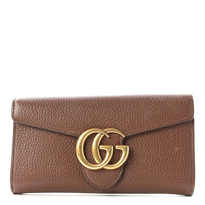 Gucci Cellarius Calfskin GG Marmont Continental Wallet Nut Brown 1 of 8