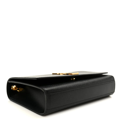 Saint Laurent Grain De Poudre Medium Classic Monogram Kate Satchel Black 4 of 11