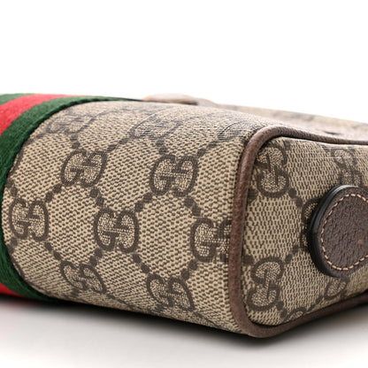 Gucci GG Supreme Monogram Web Mini Ophidia Shoulder Bag Brown 10 of 11