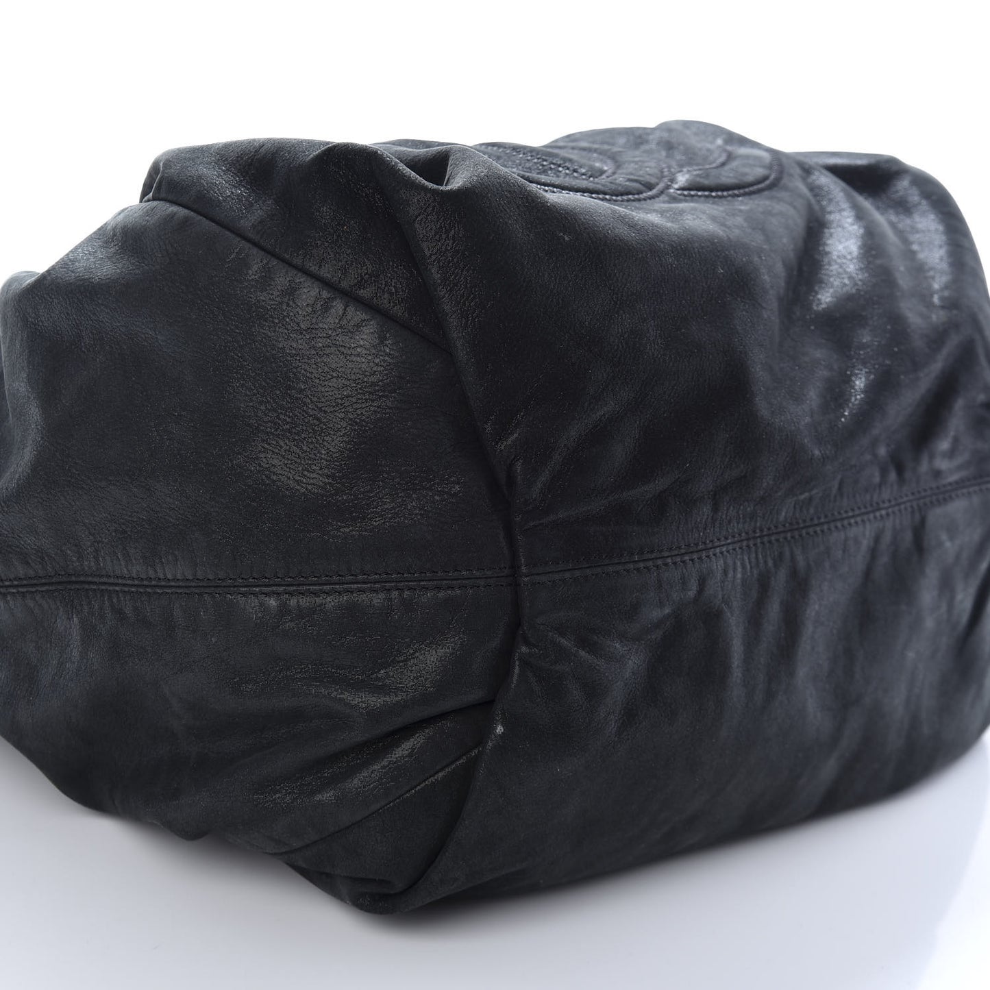 Iridescent Calfskin Large Stretch Spirit Cabas Black