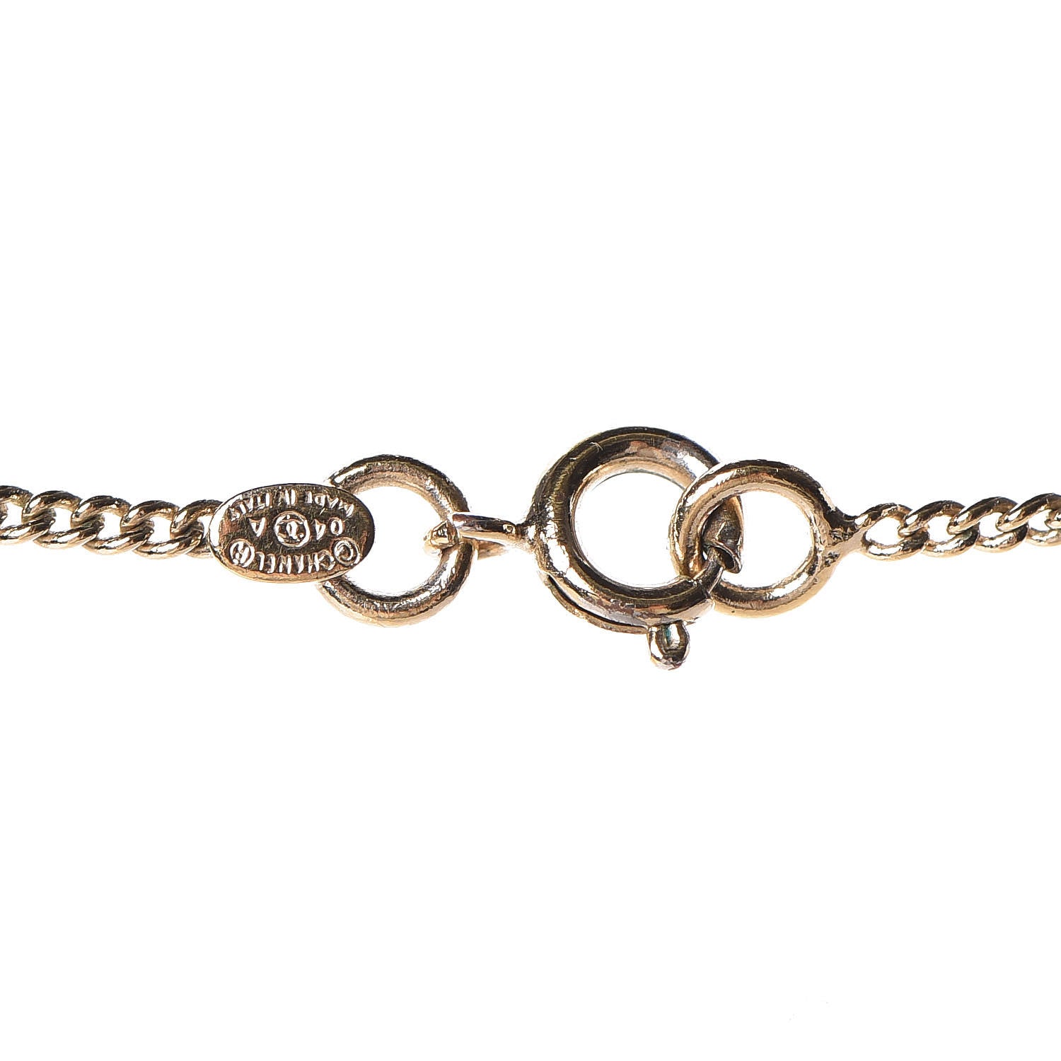 Chanel Enamel CC Necklace Gold Dark Pink 5 of 6
