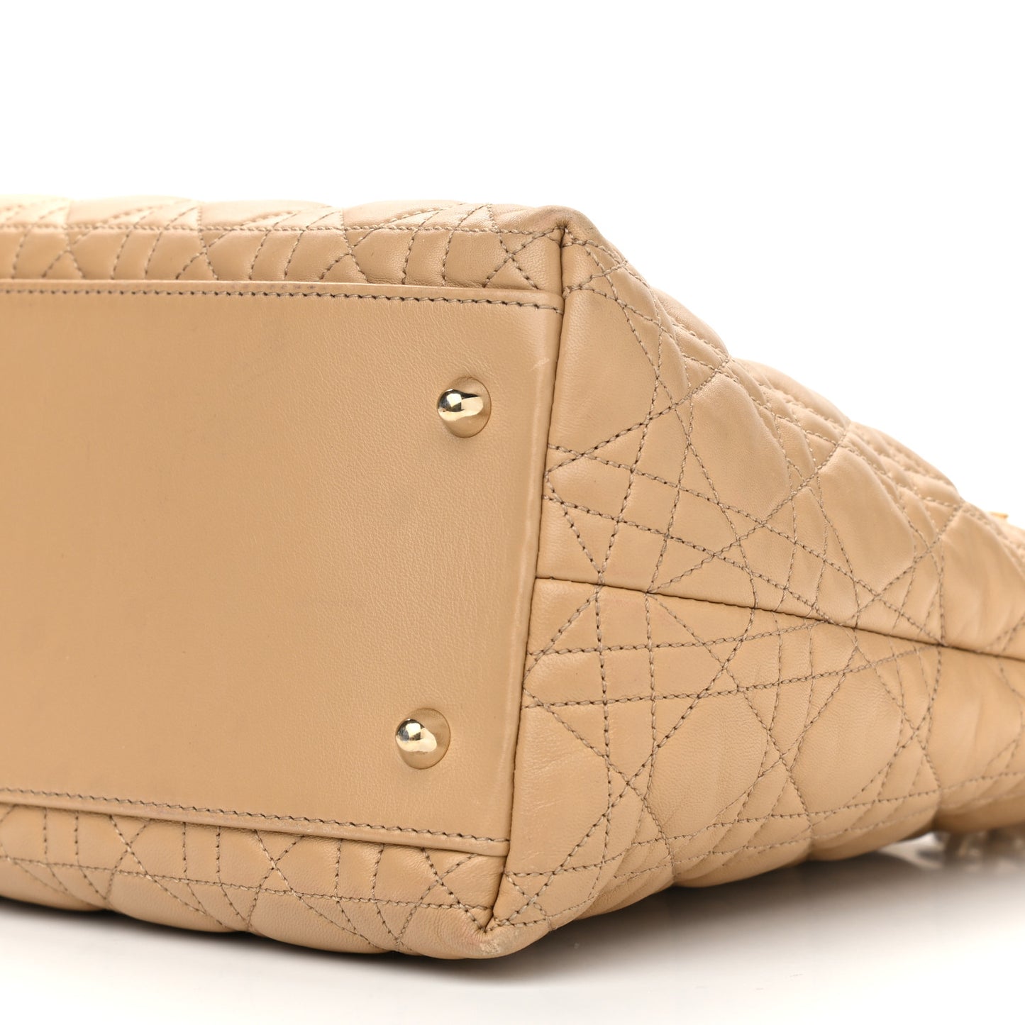Lambskin Cannage Small Soft Lady Dior Beige