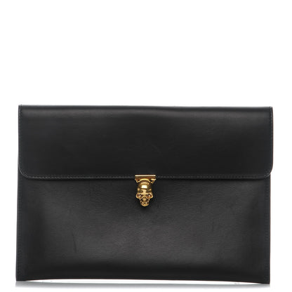 Alexander McQueen Calfskin Skull Envelope Clutch Black 1 of 6