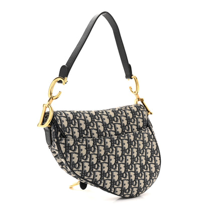 Christian Dior Oblique Saddle Bag Blue 3 of 10