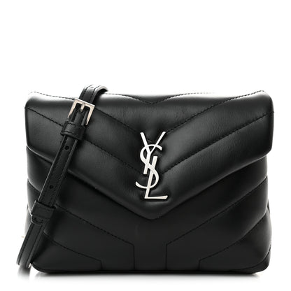 Saint Laurent Calfskin Y Quilted Monogram Toy Loulou Crossbody Bag Black 1 of 10