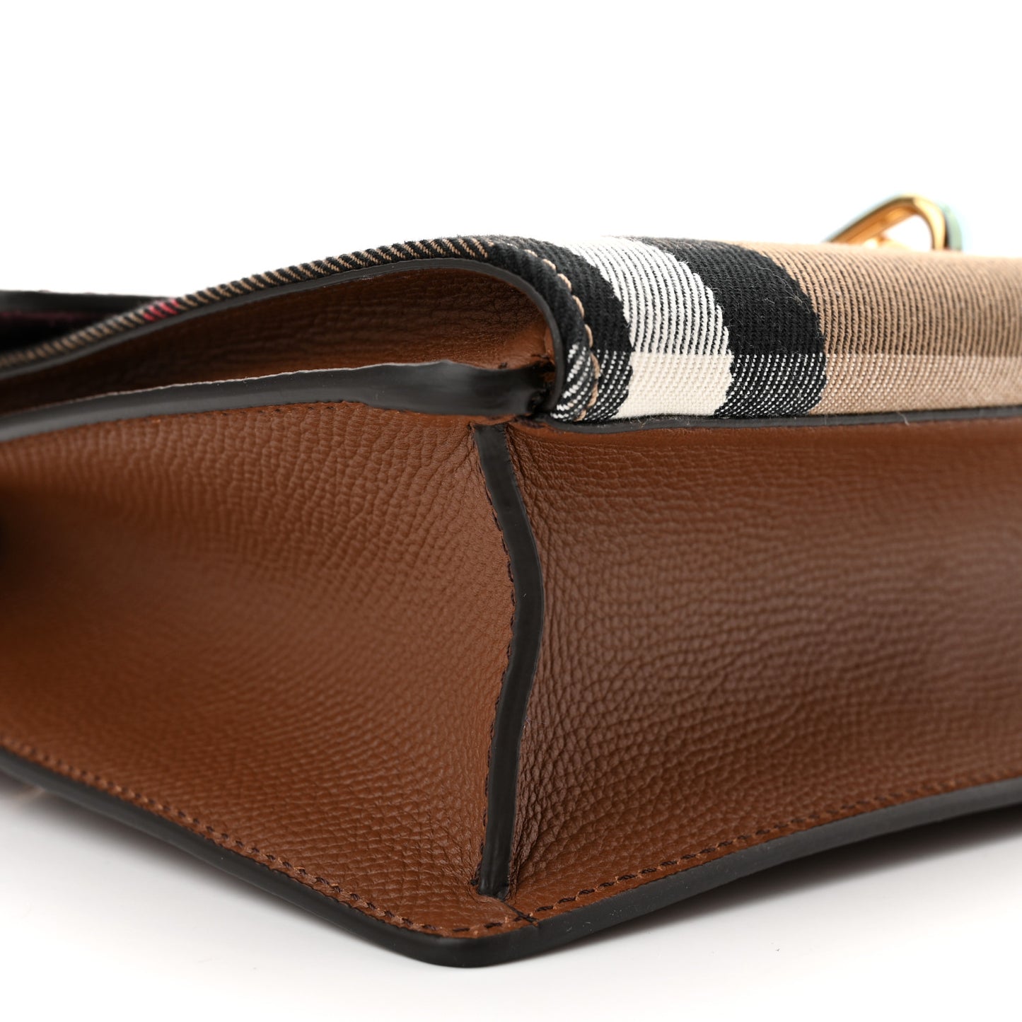 Derby Calfskin House Check Small Macken Crossbody Bag Tan